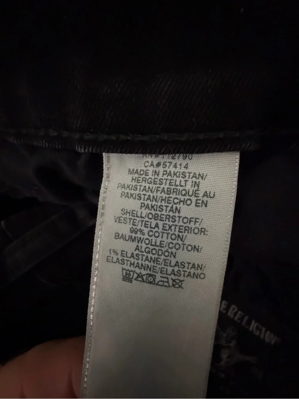 True Religion Geno Relaxed Slim Black Jeans - Size 40x33